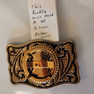 VINTAGE 1921 Morgan Silver Dollar Belt Buckle